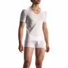 Olaf Benz RED1601 V-Shirt (Low) 107419/1000 T-Shirt, Baumwoll-Stretch, Weiß, White