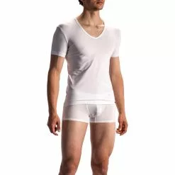 Olaf Benz RED1601 V-Shirt (Low) 107419/1000 T-Shirt, Baumwoll-Stretch, Weiß, White