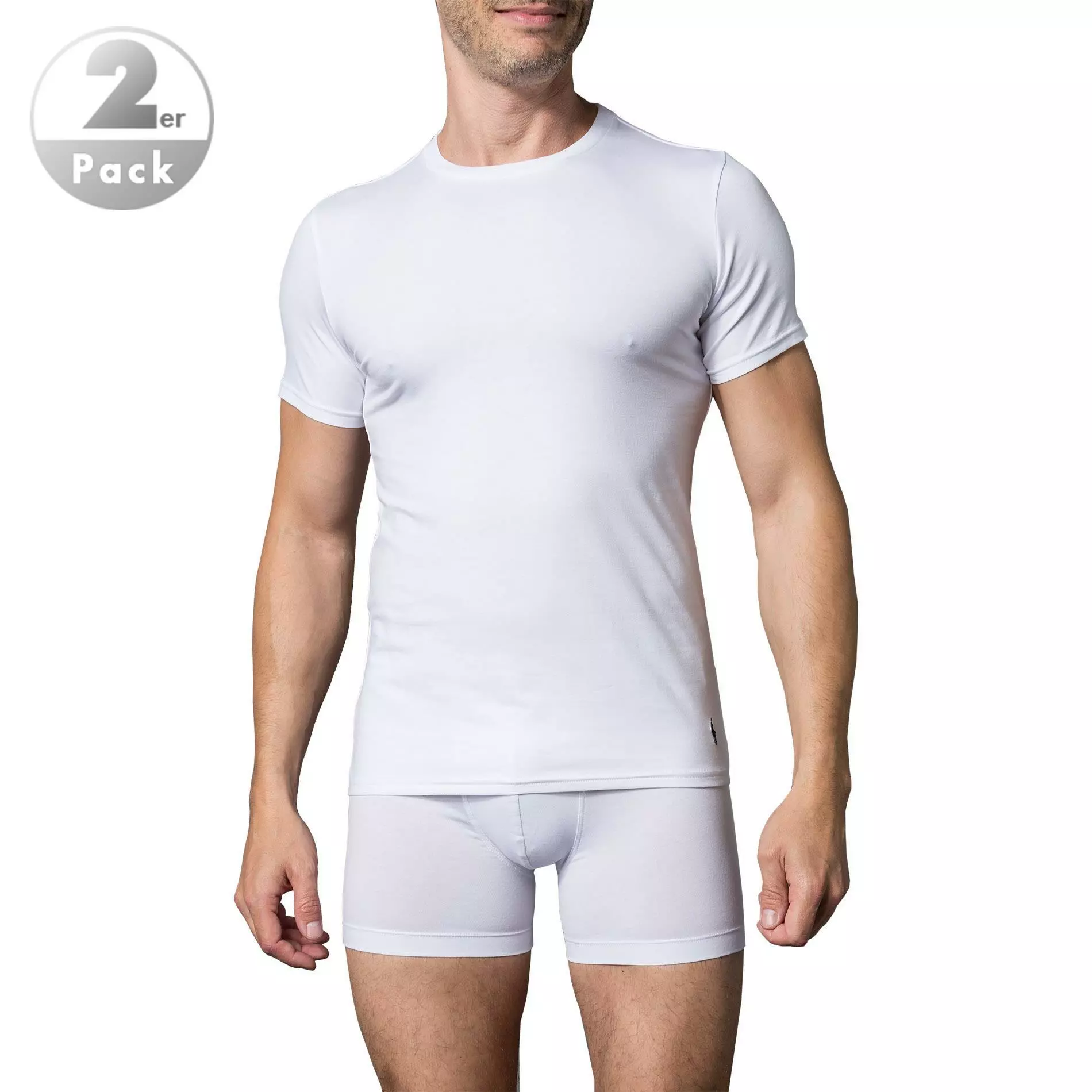 Polo Ralph Lauren T-Shirt 2 Pack 714621944002 T-Shirts, Baumwoll-Stretch, Weiß, White 1 Polo Ralph Lauren T-Shirt 2 Pack 714621944002 T-Shirts, Baumwoll-Stretch, Weiß, White
