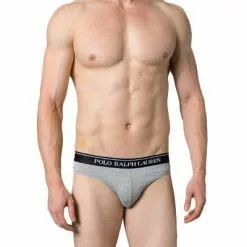 Polo Ralph Lauren Brief 3er Pack 714513423007 Slips, Baumwoll-Stretch, Weiß-hellgrau-schwarz, White-grey-black -Wäsche Verkaufsshop 246874 norm2