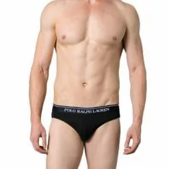 Polo Ralph Lauren Brief 3er Pack 714513423007 Slips, Baumwoll-Stretch, Weiß-hellgrau-schwarz, White-grey-black -Wäsche Verkaufsshop 246874 norm3