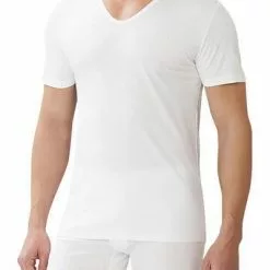Zimmerli Sea Island 286 V-Shirt 286/1442/01 T-Shirt, Sea Island Baumwolle - mercerisiert, Weiß, White