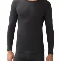 Zimmerli Wool & Silk 710 Shirt LS 710/1451/82 Longsleeve, Wolle-Seide, Anthrazit, Charcoal