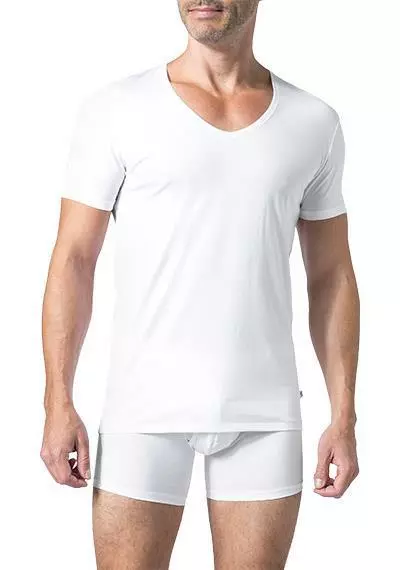 DEREK ROSE Pima Cotton V-Shirt 8025/JACK001WHI T-Shirt, Baumwoll-Stretch, Weiß 1 DEREK ROSE Pima Cotton V-Shirt 8025/JACK001WHI T-Shirt, Baumwoll-Stretch, Weiß