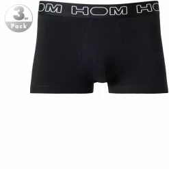 HOM Boxerlines Boxer Briefs 3er Pack 400387/V001 Trunks, Baumwoll-Stretch, Schwarz, Black