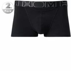 HOM Boxerlines Boxer Brief 2er Pack 400405/V001 Trunks, Baumwoll-Stretch, Schwarz, Black