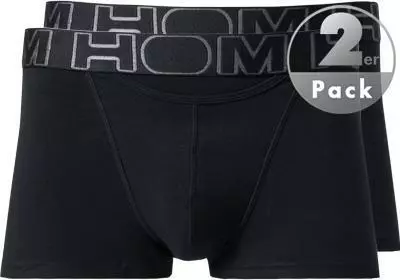 HOM Boxerlines Boxer Brief 2er Pack 400405/V001 Trunks, Baumwoll-Stretch, Schwarz, Black 2 HOM Boxerlines Boxer Brief 2er Pack 400405/V001 Trunks, Baumwoll-Stretch, Schwarz, Black – Bild 2