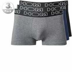 HOM Boxerlines Boxer Briefs 3er Pack 400387/V002 Trunks, Baumwoll-Stetch, Grau-blau-schwarz, Multicolour