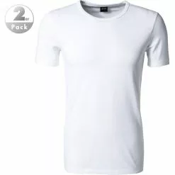BOSS Shirt 2er Pack 50325407/100 T-Shirts,Slim Fit, Baumwolle, Weiß, White