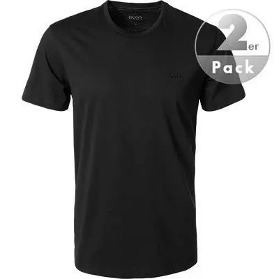 BOSS Shirt 2er Pack 50325/001 T-Shirts, Relaxed Fit, Baumwolle, Schwarz, Black 2 BOSS Shirt 2er Pack 50325/001 T-Shirts, Relaxed Fit, Baumwolle, Schwarz, Black – Bild 2