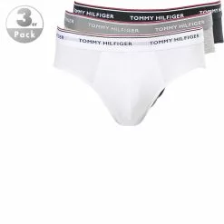 Tommy Hilfiger Brief 3er Pack 1U87903766/004 Slip, Baumwoll-Stretch, Weiß-schwarz-grau, Schwarz-grau-weiß