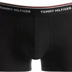 Tommy Hilfiger Trunks 3er Pack 1U87903842/004 Baumwoll-Stretch, Weiß-schwarz-grau, Schwarz-grau-weiß -Wäsche Verkaufsshop 261246 norm3