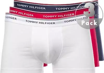 Tommy Hilfiger Trunks 3er Pack 1U87903842/611 Baumwoll-Stretch, Navy-weiß-rot, White-red-peacoat 2 Tommy Hilfiger Trunks 3er Pack 1U87903842/611 Baumwoll-Stretch, Navy-weiß-rot, White-red-peacoat – Bild 2