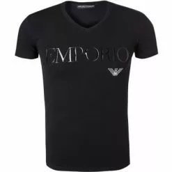 EMPORIO ARMANI V-Neck 110810/CC716/00020 T-Shirt, Baumwolle, Schwarz