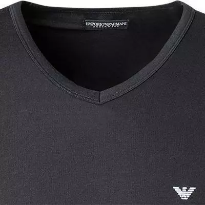 EMPORIO ARMANI V-Neck 110810/CC735/00020 T-Shirt, Baumwolle, Schwarz 2 EMPORIO ARMANI V-Neck 110810/CC735/00020 T-Shirt, Baumwolle, Schwarz – Bild 2