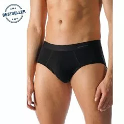 Mey CASUAL COTTON Men-Slip 49112/123 Pima Baumwoll-Stretch, Schwarz, Black