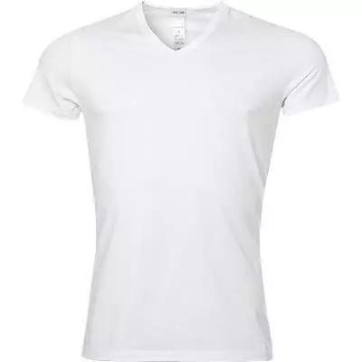 HOM Classic V-Shirt 400206/0003 T-Shirt, Baumwolle, Weiß, White 1 HOM Classic V-Shirt 400206/0003 T-Shirt, Baumwolle, Weiß, White