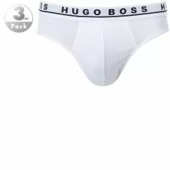 BOSS Brief 3er Pack 50325402/100 Slips, Baumwolle, Weiß, White