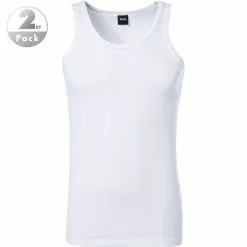 BOSS Tank Top 2er Pack 50325406/100 Tanktops, Baumwoll-Stretch, Weiß, White