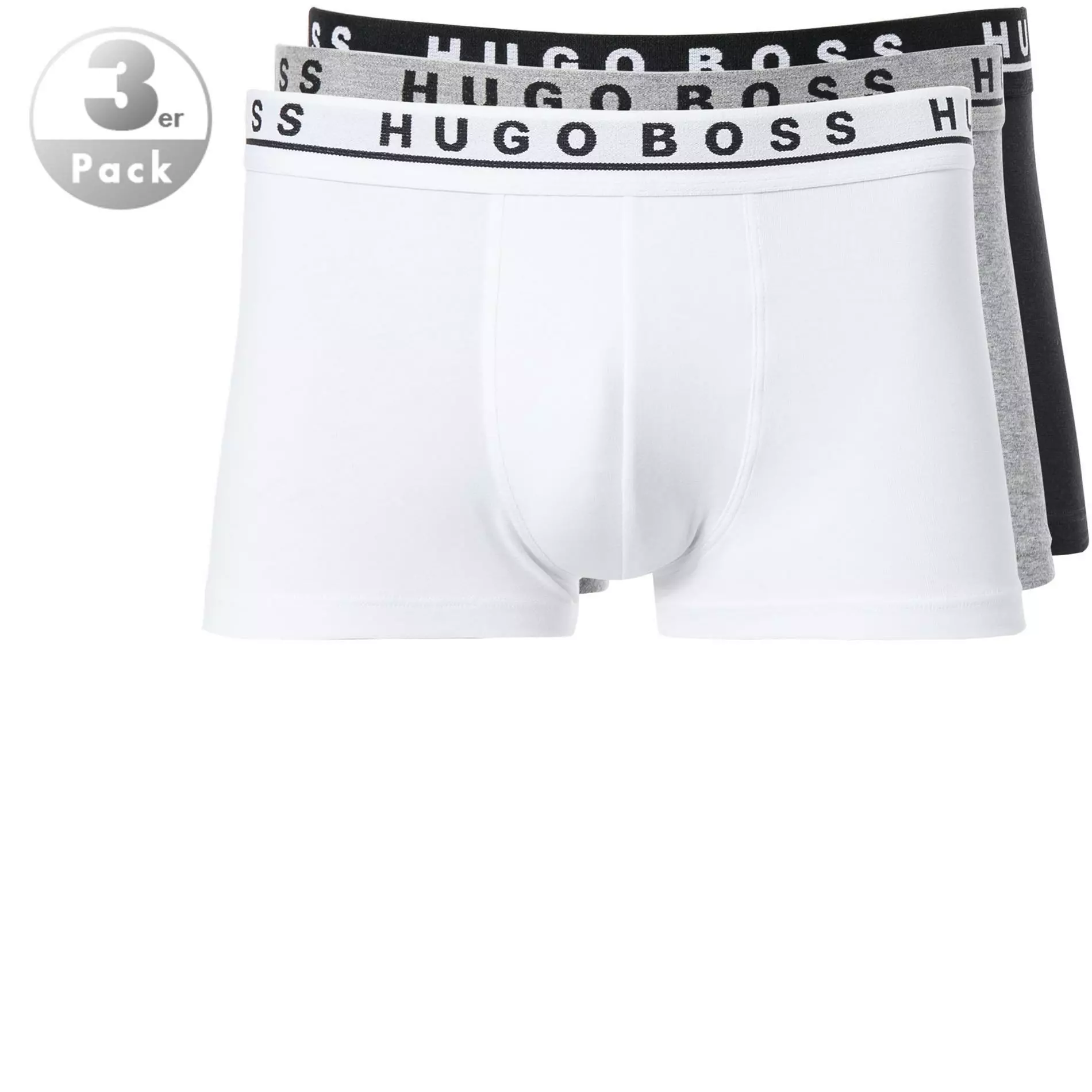 BOSS Trunk 3er Pack 50325403/999 Trunks, Baumwolle, Schwarz-weiß-grau meliert, Assorted 1 BOSS Trunk 3er Pack 50325403/999 Trunks, Baumwolle, Schwarz-weiß-grau meliert, Assorted