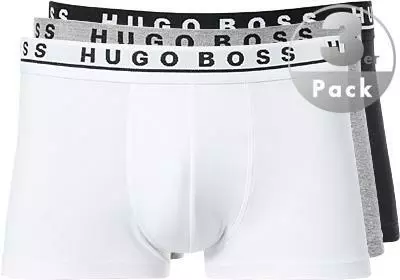 BOSS Trunk 3er Pack 50325403/999 Trunks, Baumwolle, Schwarz-weiß-grau meliert, Assorted 2 BOSS Trunk 3er Pack 50325403/999 Trunks, Baumwolle, Schwarz-weiß-grau meliert, Assorted – Bild 2