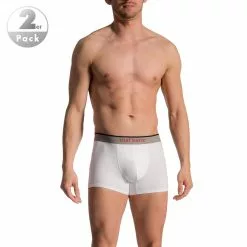 Olaf Benz RED1010 Boxerpants 2er Pack 101023/1000 Trunks, Baumwolle, Weiß, White