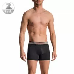 Olaf Benz RED1010 Boxerpants 2er Pack 101023/8000 Trunks, Baumwoll-Stretch, Schwarz, Black