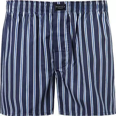 Novila Shorts 8147/055/104 Boxershorts, Baumwolle, Marine-weiß gestreift, Marine 1 Novila Shorts 8147/055/104 Boxershorts, Baumwolle, Marine-weiß gestreift, Marine