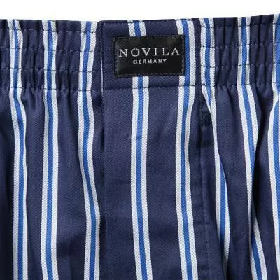 Novila Shorts 8147/055/104 Boxershorts, Baumwolle, Marine-weiß gestreift, Marine 2 Novila Shorts 8147/055/104 Boxershorts, Baumwolle, Marine-weiß gestreift, Marine – Bild 2