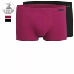 bugatti Pants 2er-Pack 50015/6061/430 Trunks, Baumwolle, Fuchsia-schwarz, Red-dark-solid