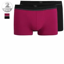 bugatti Pants 2er-Pack 50016/6061/430 Trunks, Baumwolle, Fuchsia-schwarz, Red-dark-solid