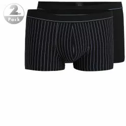 bugatti Pants 2er-Pack 50017/6061/933 Trunks, Baumwolle, Blau-schwarz gestreift, Black-dark-vertical stripes