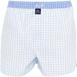 MC ALSON Boxer-Shorts 0223/weiß-hellblau Boxershorts, Baumwolle, Weiß-hellblau kariert