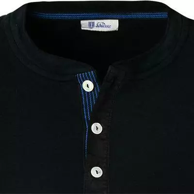 Schiesser Revival Karl-Heinz Shirt 1/1 160097/000 Longsleeve, Baumwolle, Schwarz 2 Schiesser Revival Karl-Heinz Shirt 1/1 160097/000 Longsleeve, Baumwolle, Schwarz – Bild 2