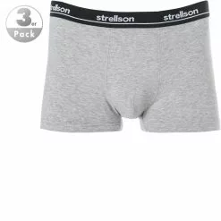 Strellson Shorts 3er Pack 531222/111 Trunks, Baumwolle, Hellgrau meliert, Grau