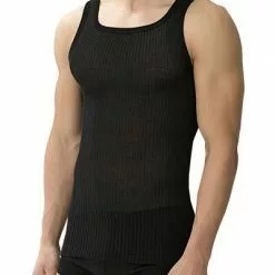 Zimmerli Richelieu Shirt NS 207/1412/86 Tanktop, Mercerisierte Baumwolle, Schwarz , Schwarz