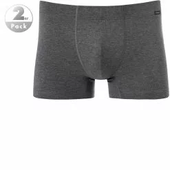 HANRO Pants 2er Pack 07 3079/1092 Trunks, Baumwolle, Grau meliert, Coal melange