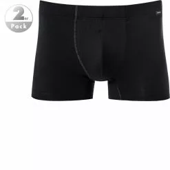 HANRO Pants 2er Pack 07 3079/0019 Trunks, Baumwolle, Schwarz, Black