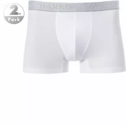 HANRO Pants 2er Pack 07 3078/0101 Trunks, Baumwolle, Weiß, White