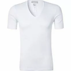 HANRO Shirt V-Neck Micro Touch 07 3108/0101 T-Shirt, Mikrofaser, Weiß, White