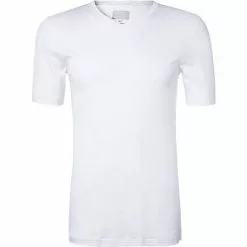 HANRO Shirt V-Neck Sea Island Cotton 07 3173/0101 T-Shirt, Baumwolle, Weiß, White