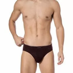 bruno banani Sportslip Hair Stripes 2203-1975/1791 Mikrofaser, Dunkelrot gestreift, Bordeaux