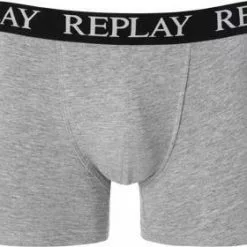 Replay Cotton Stretch Trunk 2er Pack I101005/N036 Trunks, Baumwoll-Stretch, Weiß-grau -Wäsche Verkaufsshop 319803 norm2