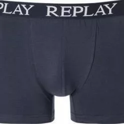 Replay Cotton Stretch Trunk 2er Pack I101005/N138 Trunks, Baumwoll-Stretch, Weiß-navy, Weiß-indigo -Wäsche Verkaufsshop 319806 norm2