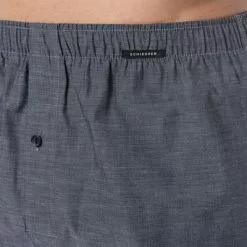 Schiesser Boxershorts 2er Pack 168445/000 Baumwolle, Grau kariert, Schwarz -Wäsche Verkaufsshop 325562 norm3