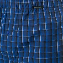 Schiesser Boxershorts 2er Pack 168445/819 Baumwolle, Blau kariert, Royal -Wäsche Verkaufsshop 325563 norm4