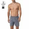 Schiesser Boxershorts 2er Pack 168446/000 Baumwolle, Schwarz gestreift, Schwarz