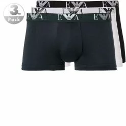 EMPORIO ARMANI Trunk 3-Pack 111357/CC715/56110 Trunks, Baumwoll-Stretch, Schwarz-nachtblau-weiß, Weiß-schwarz-marine