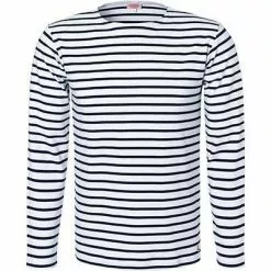 Armor lux T-Shirt 02297/400 Longsleeve, Regular Fit, Baumwolle, Weiß-marine gestreift, Weiß-marine