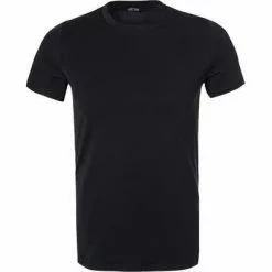 HOM Supreme Cotton T-Shirt Crew- Neck 401330/004 Baumwoll-Stretch, Schwarz